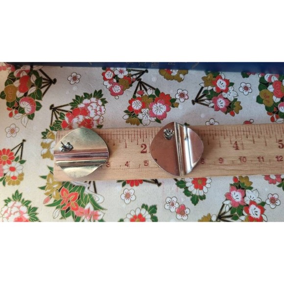 Vintage Blue and Silver Enamel Stud Earrings - Picture 10 of 10